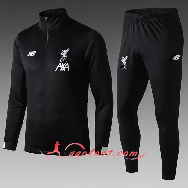 Ensemble Survetement Foot FC Liverpool Enfant Noir 19/20