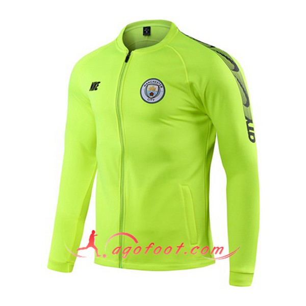 Nouveau Veste Foot Manchester City Vert 19/20