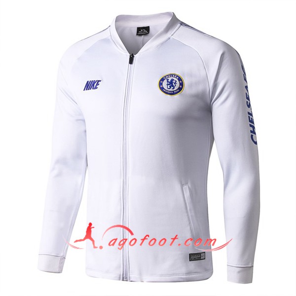 Nouveau Veste Foot FC Chelsea Blanc 19/20