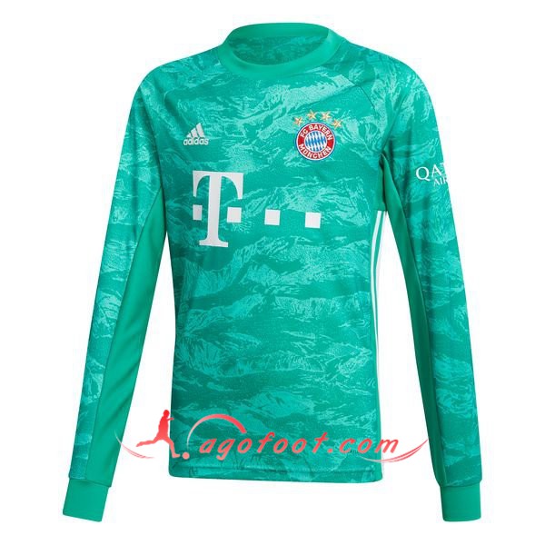 Maillot Foot Bayern Munich Manches longues Gardien de but Vert Personnalisé Floqué 19/20