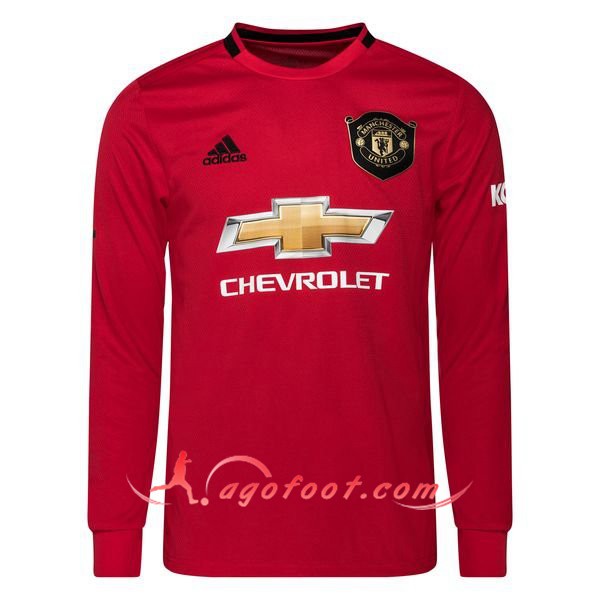 Maillot Foot Manchester United Manches longues Domicile Personnalisé Floqué 19/20