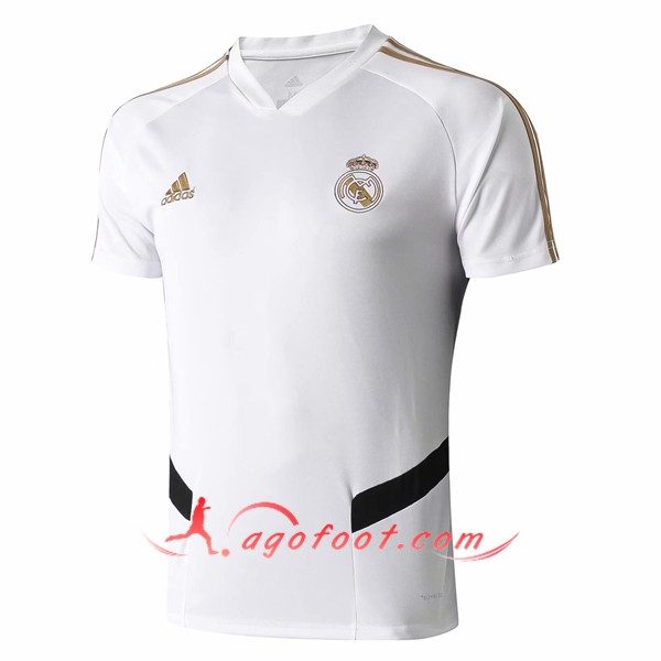 Training T-Shirts Real Madrid Blanc Noir 19/20