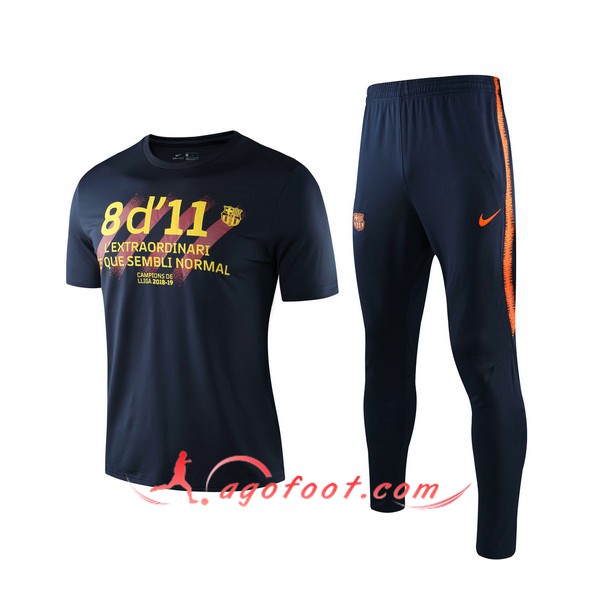 Training T-Shirts FC Barcelone + Pantalon Noir 19/20