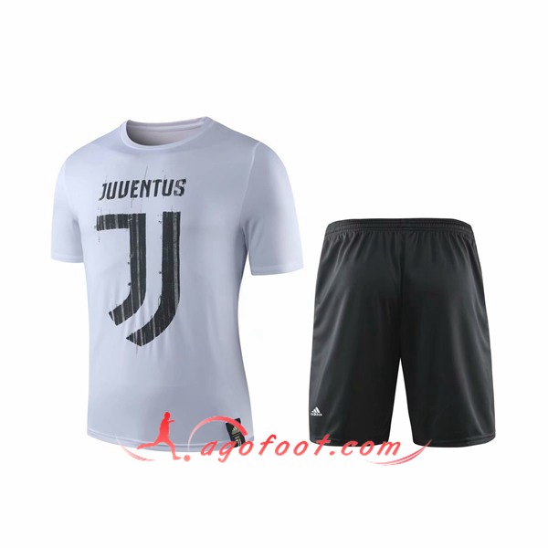 Training T-Shirts Juventus + Shorts Blanc 19/20
