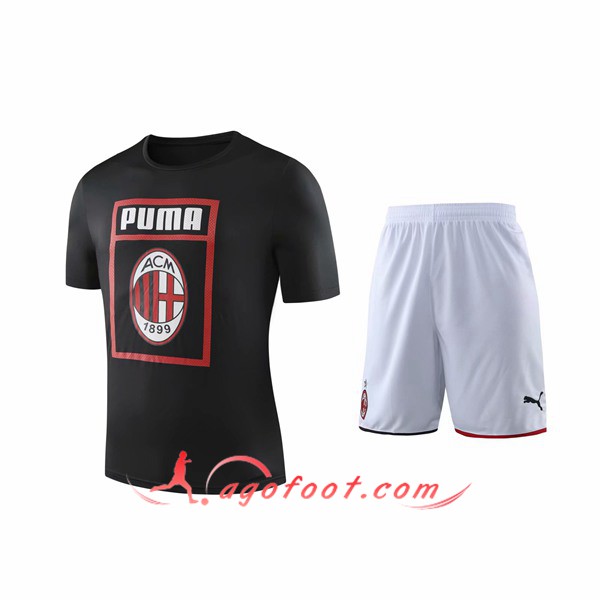 Training T-Shirts Milan AC + Shorts Noir 19/20