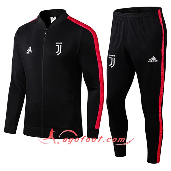 Ensemble Survetement de Foot - Veste Juventus Noir Rouge 19/20