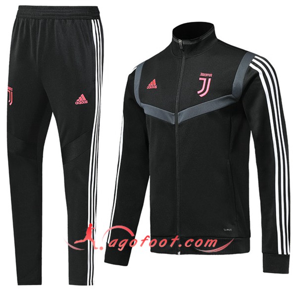 Ensemble Survetement de Foot - Veste Juventus Noir Blanc 19/20