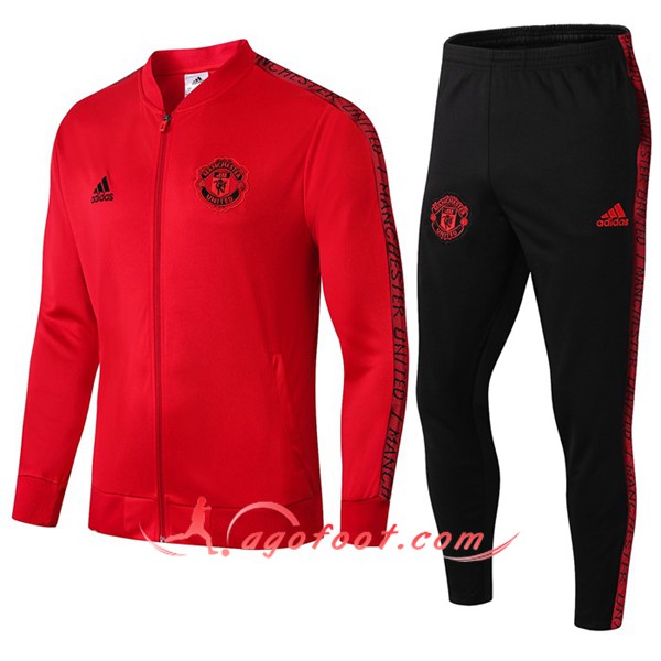 Ensemble Survetement de Foot - Veste Manchester United Rouge 19/20