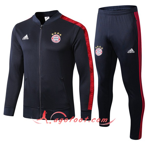 Ensemble Survetement de Foot - Veste Bayern Munich Bleu Fonce 19/20