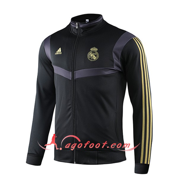 Nouveau Veste Foot Real Madrid Noir Jaune 19/20