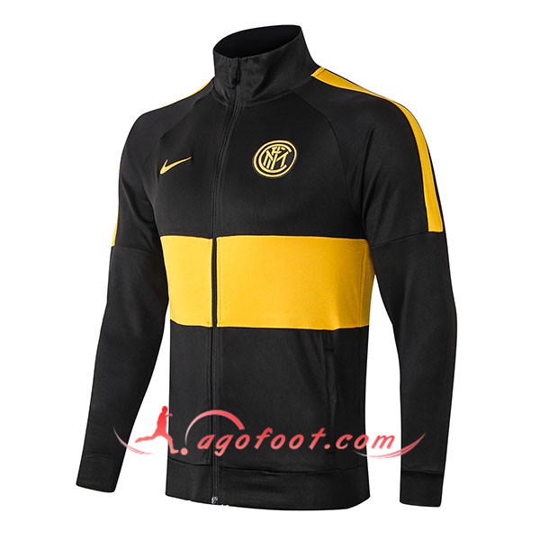 Nouveau Veste Foot Inter Milan Noir Jaune 19/20