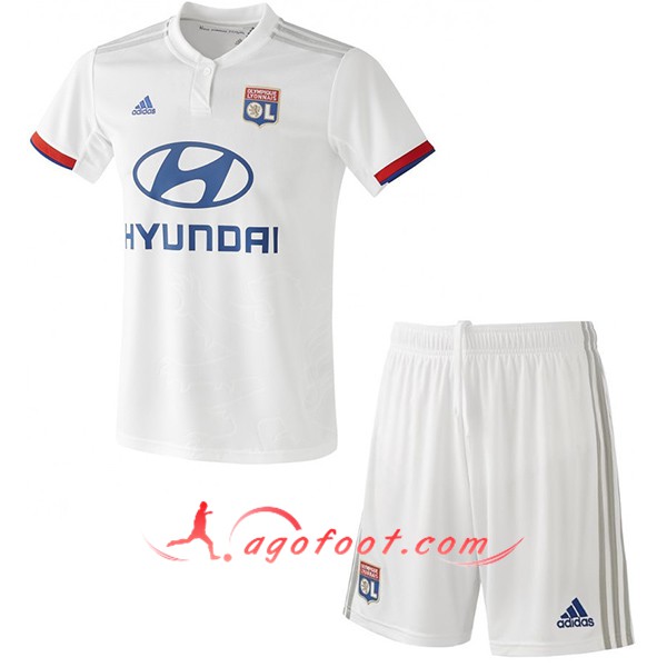 Ensemble Maillots Foot Lyon OL Enfants Domicile Personnalisé 19/20