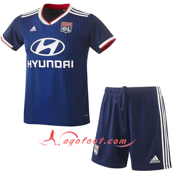 Ensemble Maillots Foot Lyon OL Enfants Exterieur Personnalisé 19/20