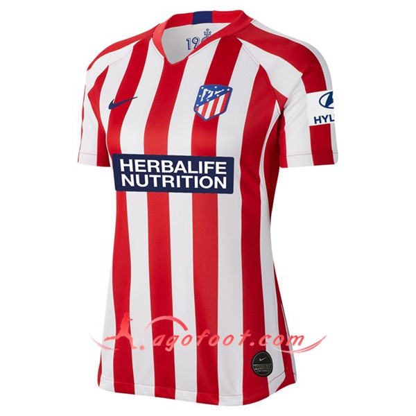 Maillot Foot Atletico Madrid Femme Domicile Personnalisé Floqué 2019 2020