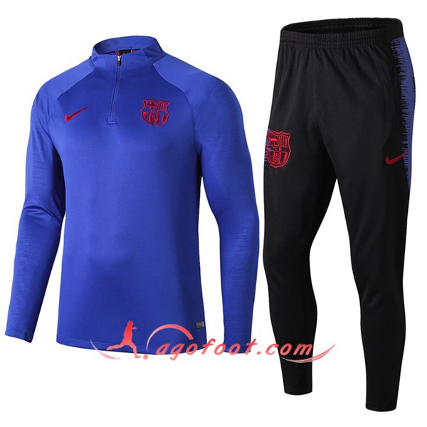 Ensemble Survetement Foot FC Barcelone Bleu 19/20