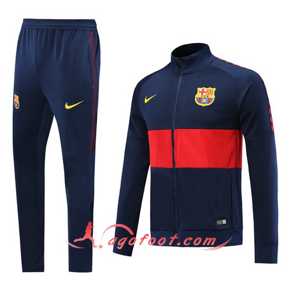 Ensemble Survetement Foot - Veste Barcelone Bleu Rouge 19/20