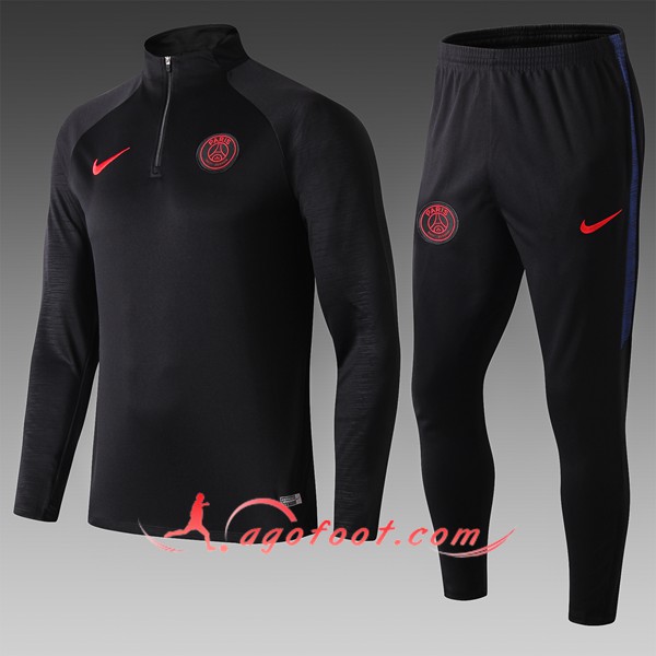 Nouveau Survetement De Foot PSG Enfant Noir 19/20