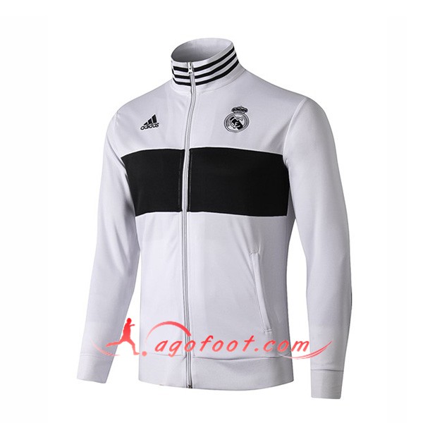Nouveau Veste Foot Real Madrid Blanc Noir 19/20