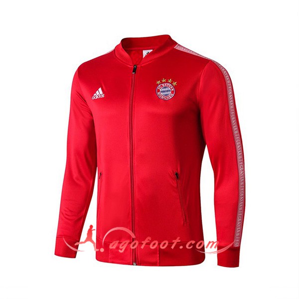 Nouveau Veste Foot Bayern Munich Rouge Blanc 19/20