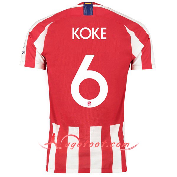 Maillot Foot Atletico Madrid (KOKE 6) Domicile Personnalisé Floqué 19/20