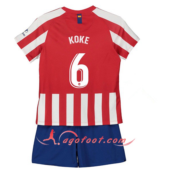 Maillot Foot Atletico Madrid (KOKE 6) Enfant Domicile Personnalisé Floqué 19/20