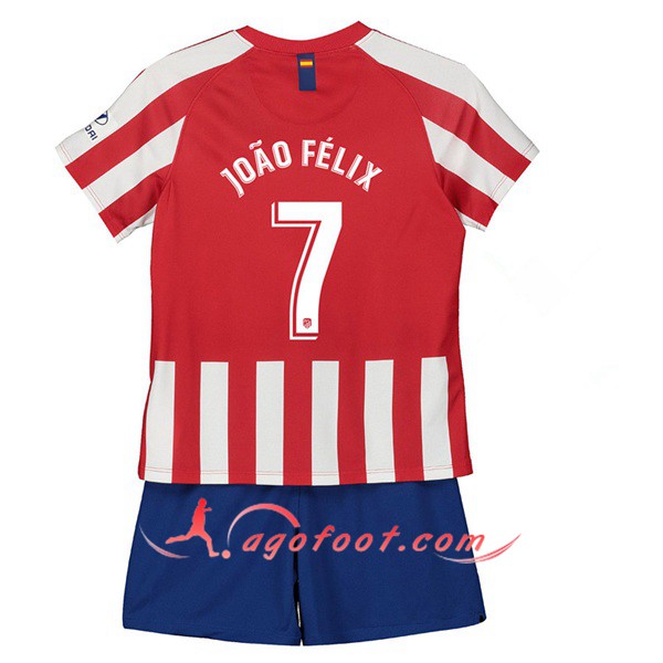 Maillot Foot Atletico Madrid (JOAO FELIX 7) Enfant Domicile Personnalisé Floqué 19/20
