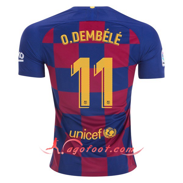 Maillot Foot FC Barcelone (O.DEMBELE 11) Domicile Personnalisé Floqué 19/20