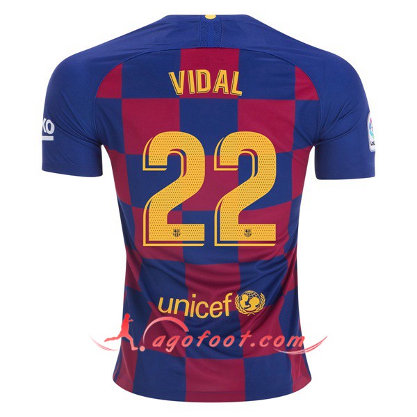 Maillot Foot FC Barcelone (VIDAL 22) Domicile Personnalisé Floqué 19/20