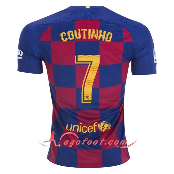 Maillot Foot FC Barcelone (Coutinho 7) Domicile Personnalisé Floqué 19/20