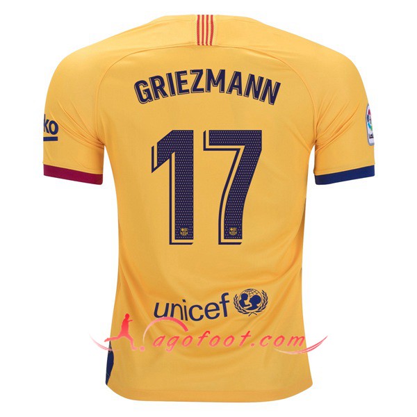 Maillot Foot FC Barcelone (GRIEZMANN 17) Exterieur Personnalisé Floqué 19/20