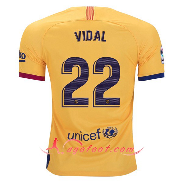 Maillot Foot FC Barcelone (VIDAL 22) Exterieur Personnalisé Floqué 19/20