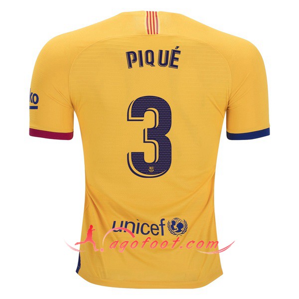 Maillot Foot FC Barcelone (PIQUE 3) Exterieur Personnalisé Floqué 19/20