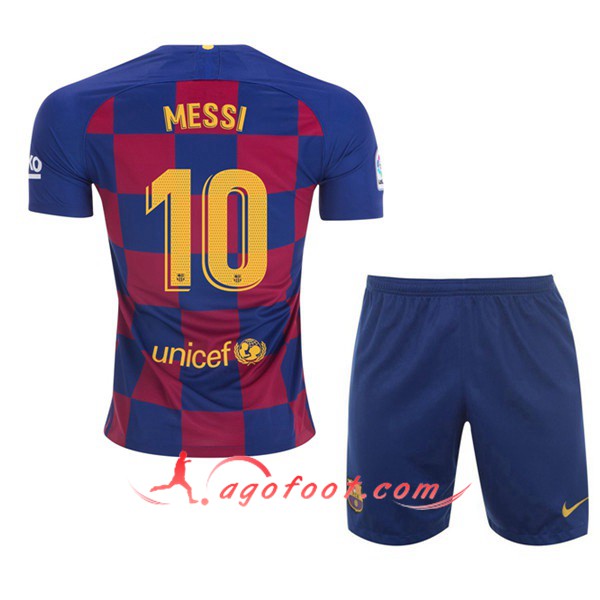 Maillot Foot FC Barcelone (MESSI 10) Enfant Domicile Personnalisé Floqué 19/20