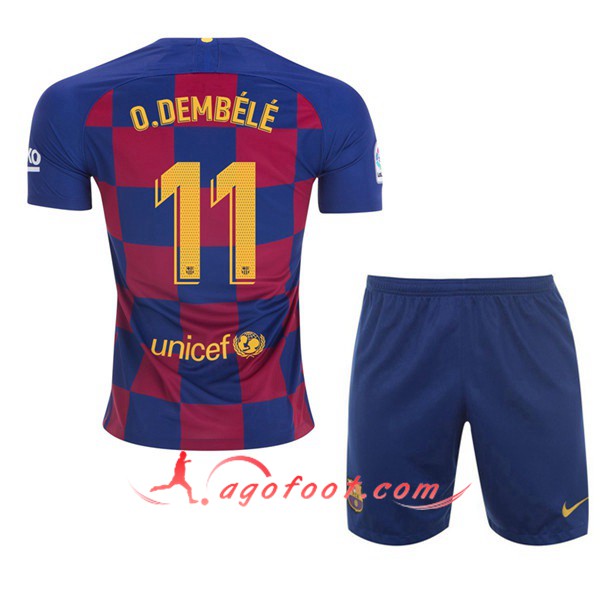 Maillot Foot FC Barcelone (O.DEMBELE 11) Enfant Domicile Personnalisé Floqué 19/20