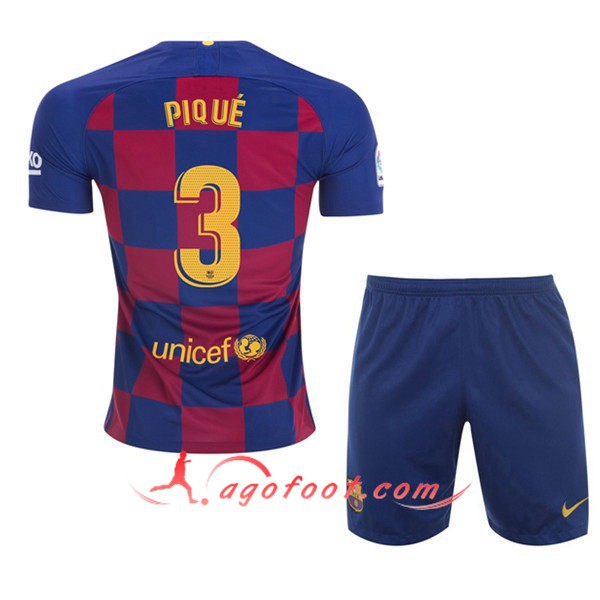 Maillot Foot FC Barcelone (PIQUE 3) Enfant Domicile Personnalisé Floqué 19/20