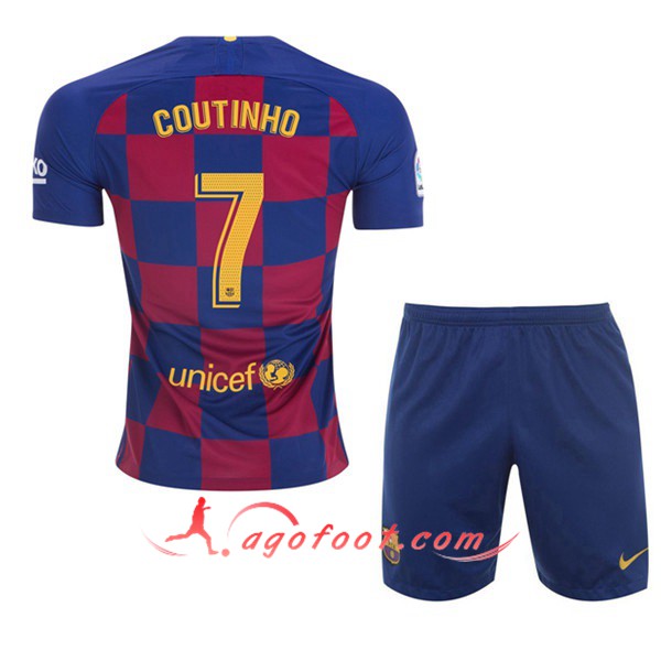 Maillot Foot FC Barcelone (Coutinho 7) Enfant Domicile Personnalisé Floqué 19/20