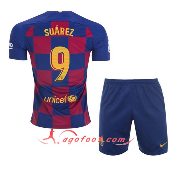 Maillot Foot FC Barcelone (SUAREZ 9) Enfant Domicile Personnalisé Floqué 19/20
