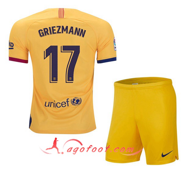 Maillot Foot FC Barcelone (GRIEZMANN 17) Enfant Exterieur Personnalisé Floqué 19/20