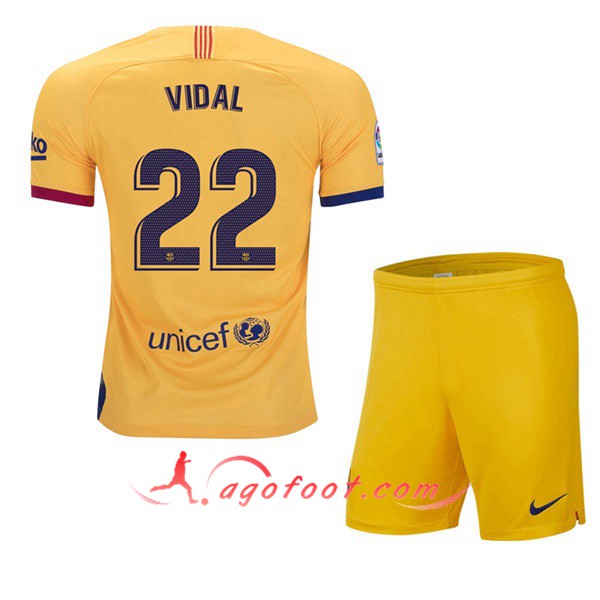 Maillot Foot FC Barcelone (VIDAL 22) Enfant Exterieur Personnalisé Floqué 19/20