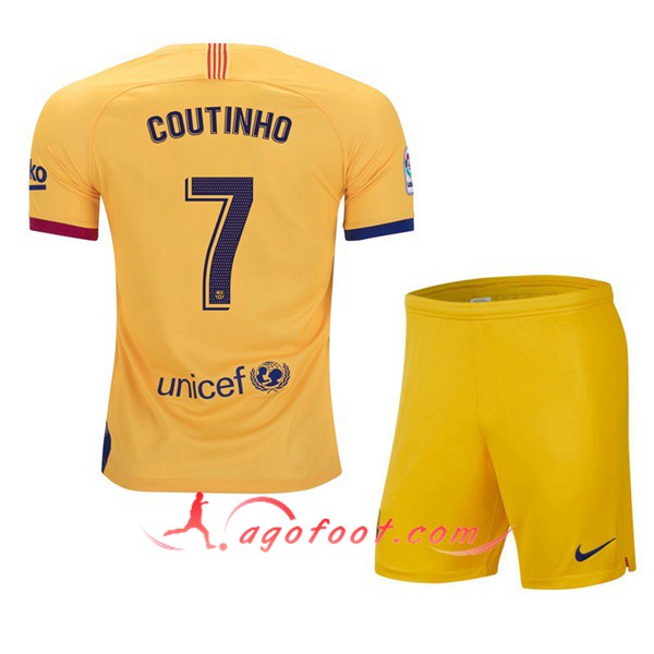 Maillot Foot FC Barcelone (Coutinho 7) Enfant Exterieur Personnalisé Floqué 19/20