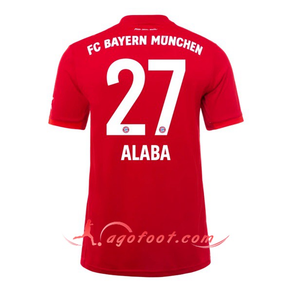 Maillot Foot Bayern Munich (ALABA 27) Domicile Personnalisé Floqué 19/20