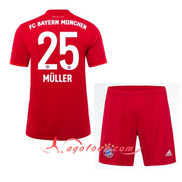 Maillot Foot Bayern Munich (MULLER 25)Enfant Domicile Personnalisé Floqué 19/20