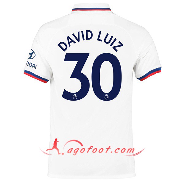 Maillot Foot FC Chelsea (David Luiz 30) Exterieur Personnalisé Floqué 19/20