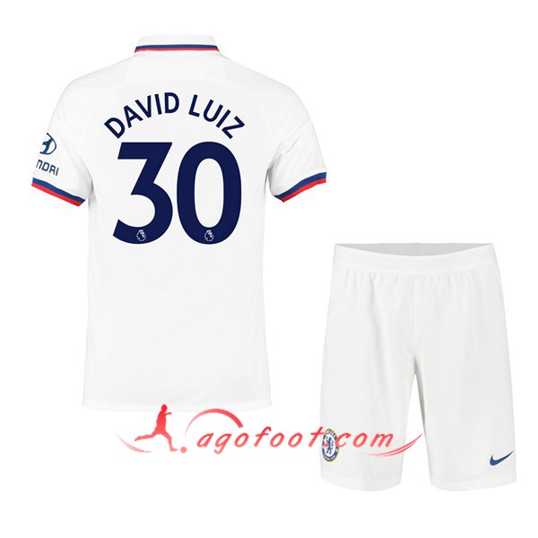 Maillot Foot FC Chelsea (David Luiz 30) Enfant Exterieur Personnalisé Floqué 19/20