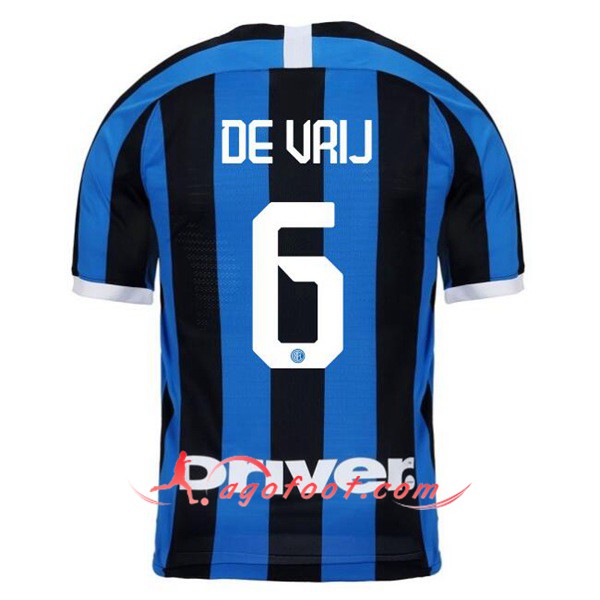 Maillot Foot Inter Milan (DEVRIJ 6) Domicile Personnalisé Floqué 19/20