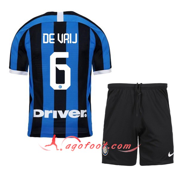 Maillot Foot Inter Milan (DEVRIJ 6) Enfant Domicile Personnalisé Floqué 19/20