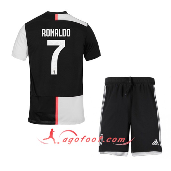 Nouveau Maillot Foot Juventus (RONALDO 7) Enfant Domicile Floqué Pas Cher  19 20