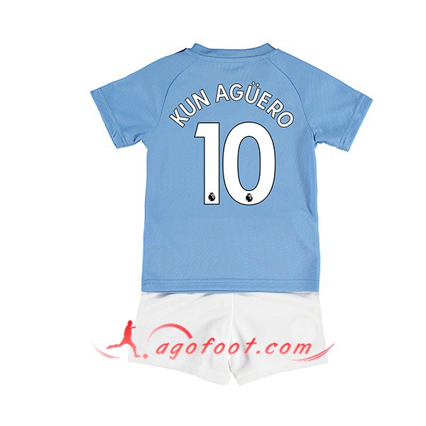 Maillot Foot Manchester City (KUN AGUERO 10) Enfant Domicile Personnalisé Floqué 19/20