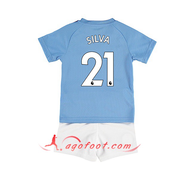 Maillot Foot Manchester City (SILVA 21) Enfant Domicile Personnalisé Floqué 19/20