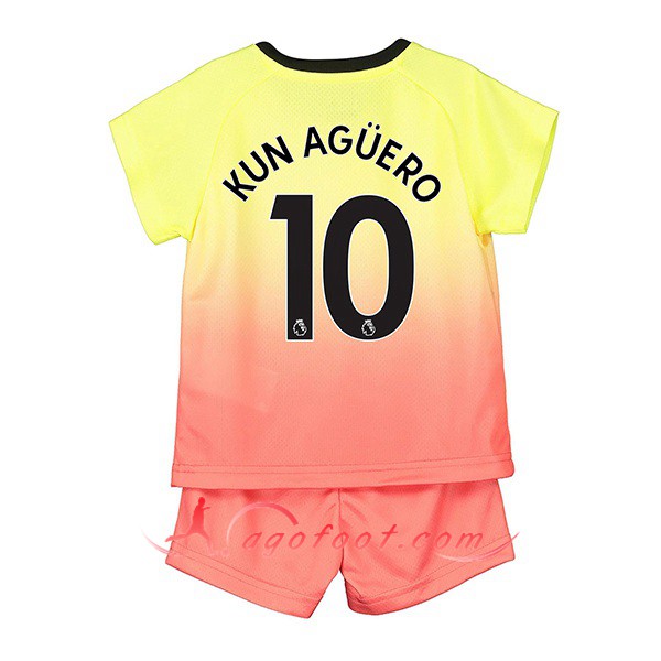 Maillot Foot Manchester City (KUN AGUERO 10) Enfant Third Personnalisé Floqué 19/20